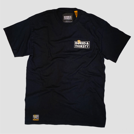 Our  classic black Bored Chairman T-shirt in black is made of the highest quality, buttery soft cotton that has been enzyme pre-washed for max comfort.